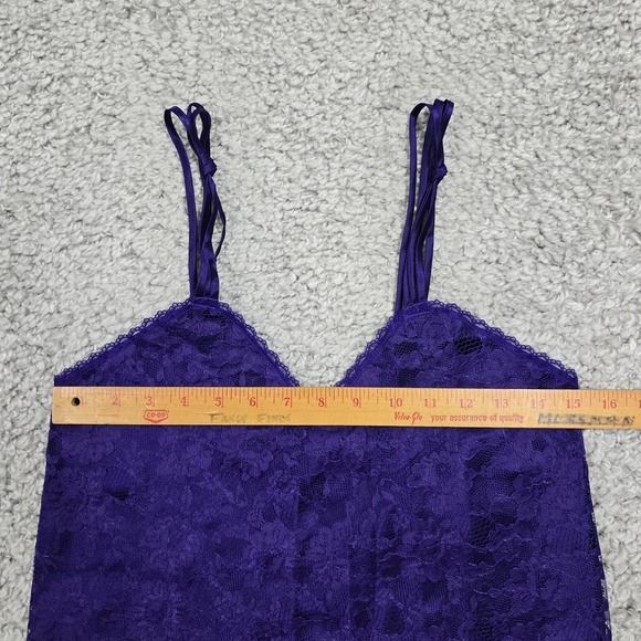 Vintage Victorias Secrets Tank Top Cami Size P Purple Lace Crop Whimsigoth Fairy - Picture 8 of 11